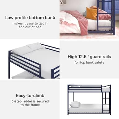 DHP 4306619 Miles Metal Full, Blue Bunk Bed Blue - Image 3