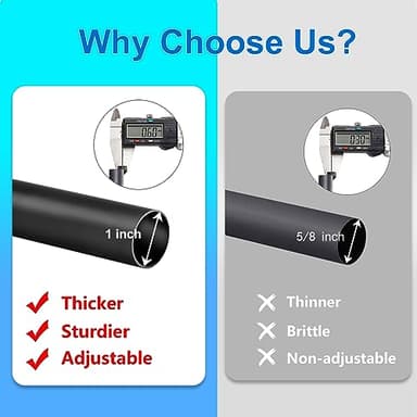 Byondeth Curtain Rods for Windows 16 to 88 Inches Adjustable Length 1 Inch Diameter Window Curtain Rod with Aluminium Finials, Black - Image 5