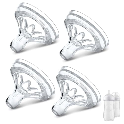 CERCGVEL 4 Packs Silicone Bottle Nipples Compatible with Philips Avent Natural Bottle, Replacement Bottle Nipple BPA-Free, No Spill, Anti-Colic, 3+ Month (Flow 4) - Image 1