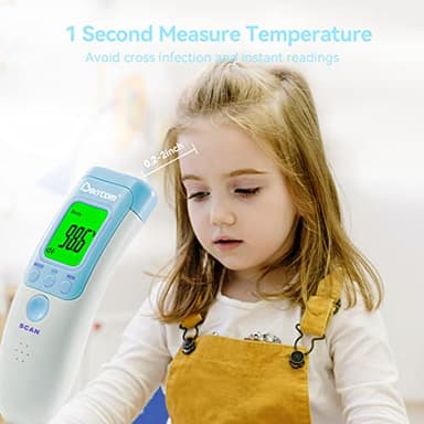 Berrcom Forehead Thermometer for Adults and Kids, Non-Contact Infrared Digital Thermometers for Fever, Room, and Object, Touchless Temperature Gun with Fever Alert - Image 3
