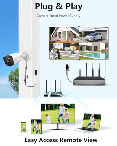 2-Way Audio & PIR Detection Dual Antennas Outdoor Wireless Security Camera System 5.5MP Wi-Fi Video Surveillance DVR System - Image 9