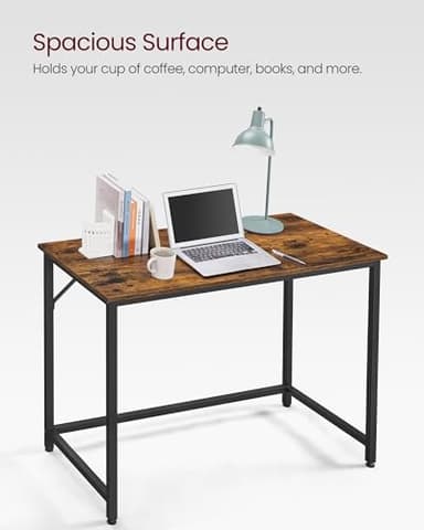 VASAGLE Computer Desk, Gaming Desk, Home Office Desk, for Small Spaces, 19.7 x 39.4 x 29.9 Inches, Industrial Style, Metal Frame, Rustic Brown and Black ULWD41X - Image 7