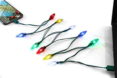 FOTBOR LED Christmas Lights Phone Charging Cable, Festive USB Bulb Charger, 50 Inch 10 LED Multicolor Cord For Phone 12 Pro Max/11 Pro/8/7 Airpods etc - Image 1