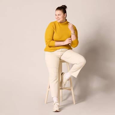 Amazon Essentials Women's Slim-Fit Lightweight Long-Sleeve Turtleneck Sweater, Gold, Small - Image 7