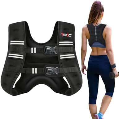 Weighted Vest Woman, 12 LB Womens Weight Vest for Walking, Strength Training Weight Vests for Men, Reflective Stripe Fitness Vest for Workout Running Jogging - Image 1