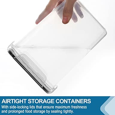 VERONES Large Tall Airtight Food Storage Containers, 10 PACK Plastic Airtight Kitchen & Pantry Organization, Ideal for Flour & Sugar Plastic Canisters with Labels - Image 4