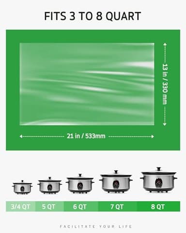 Syntus Slow Cooker Liners, 30 Count Cooking Bags Large Size Disposable Pot Liners Plastic Bags, Fit 3QT to 8QT for Slow Cooker Cooking Trays, 13"x 21", 30 Liners - Image 3