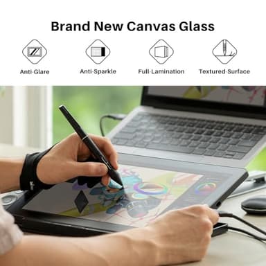 2024 HUION Kamvas 13 (Gen 3) Drawing Tablet with Screen,13.3" Full-laminated Art Tablet with Anti-sparkle Canvas Glass, 99% sRGB, PenTech 4.0, 16384 Pen Pressure, Dual Dial for PC, Mac, Android, Black - Image 2