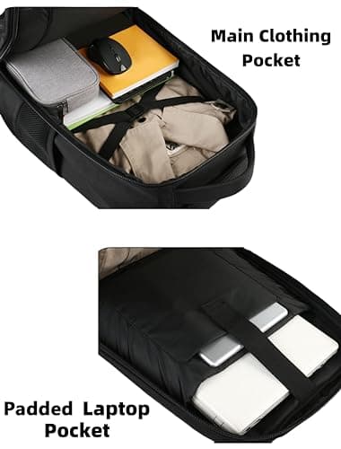 MATEIN Rolling Backpack, 17 inch Water Resistant Wheeled Laptop Backpack, Carry on Luggage Business Bag, Overnight College Computer Bag Trolley Suitcase for Men Women Adults to Travel, Black - Image 7