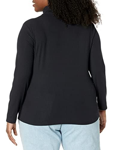 Amazon Essentials Women's Slim-Fit Layering Long Sleeve Knit Rib Turtleneck Top (Available in Plus Size), Pack of 2, Black, XX-Large - Image 7