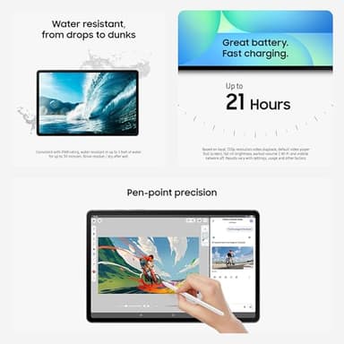 SAMSUNG Galaxy Tab S10 FE+ 13.1” 128GB WiFi Android Tablet + Book Cover Keyboard Slim, Long Battery Life, Powerful Processor, S Pen, US Version, 2025, 2 Yr Manufacturer Warranty, Blue - Image 5