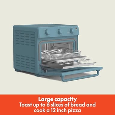 bella Air Fry Toaster Oven, 7 Preset Cooking Options, Dishwasher-Safe EverGood Coated Trays Included, 60-Minute Auto Shutoff w Audible Timer, Power Indicator Light, 1700 Watt, Surf - Image 2
