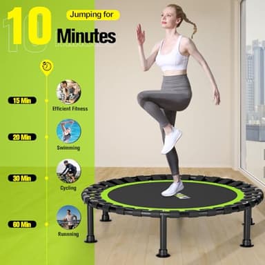 ZCMHAXJ Foldable Mini Trampoline, 40"/48" Rebounder Trampoline for Adults & Kids, 440lbs Capacity Indoor Fitness Workout Exercise Equipment - Image 6