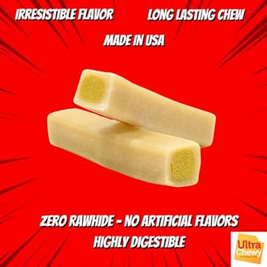 Ultra Chewy Double Treat Bones Favorites, Dog Treats, Made in The USA, Healthy Treats, Easy to Digest, Promotes Dental Health (Assorted Flavors, 1 Pack/9 Bones Per Pack) - Image 5