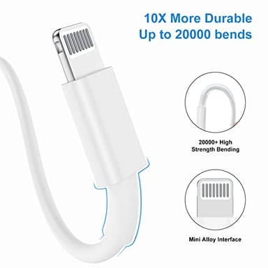 QZIIW iPhone Charger Cable 10 Ft,[Apple MFI Certified] 3Pack Extra Long USB to Lightning Cable 10 Feet,Apple Charging Power Cord 10 Foot for iPhone 14 13 12 11 Pro Max Mini XR X 9 8 7Plus 6s ipad - Image 4