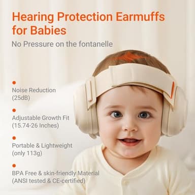MAMAZING Baby Ear Protection for Infants and Toddlers (3 to 48 Months), 25dB Noise Cancelling Headphones for Travel, Airplanes, Concerts – CE & ANSI Certified Hearing Protection & Improves Sleep - Image 2