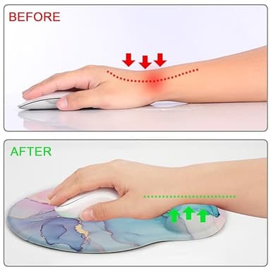 Ergonomic Mouse Pad with Wrist Support Rest,Large Mousepad Gel Wrist Rest, with Coaster Non-Slip & Pain Relief for Computer, Desk, Home&Office-Blue Marble - Image 6