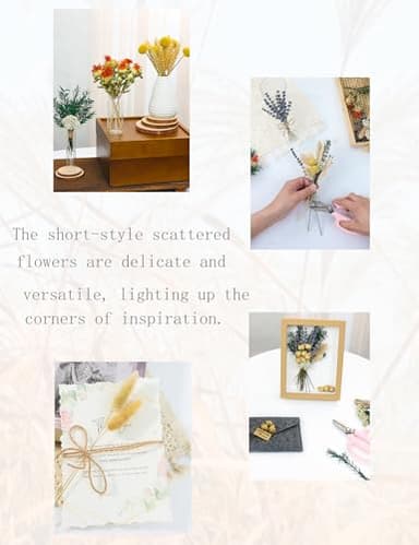 DIY Natural Dried Flower Set, Bulk Dried Flowers for Vase, Dried Flowers with Stems, Dried Roses, Mini Dried Flower Bouquets.(Brown) - Image 5