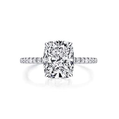 Bo.Dream 3ct Cushion Cut Cubic Zirconia CZ Engagement Rings for Women Platinum Plated Sterling Silver (6) - Image 1