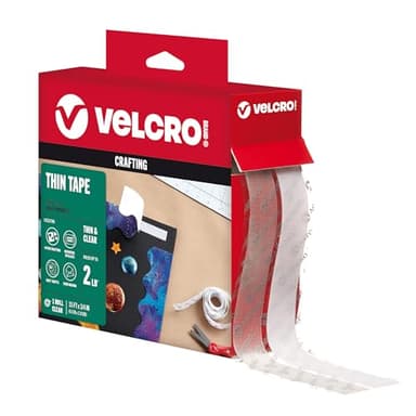 VELCRO Brand Thin Clear Tape | 15 Ft x ¾” | Cut Strips to Length | Home Office or Crafts Fastening Solution | Large Roll, 91325 - Image 1