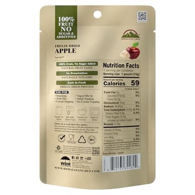 Himalayan Chef Freeze-Dried Fruit – 15g Freeze-Dried Apple, Healthy Organic Fruits Snacks for Kids & Adults | Baby Snacks, Gluten-Free Drieds Fruit for On-the-Go - Image 2