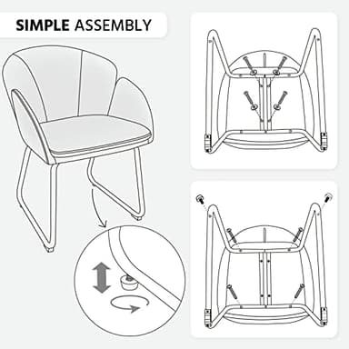 Yaheetech Flower Shape Velvet Armchair, Modern Side Chair Vanity Chair with Golden Metal Legs for Living Room/Dressing Room/Bedroom/Home Office/Kitchen, Dark Gray - Image 9