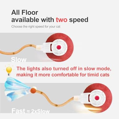 Jkanti Interactive Cat Toys for Indoor Cats,The 3rd Generation Agile Moving Cat Ball with Elastic Mesh Tail,Automatic Kitten Toys for Bored Indoor Adult Cats,Motion Activated (Orange) - Image 3