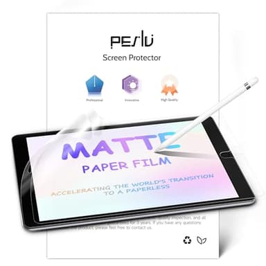 Peslv 2 Pack Like Paper Screen Protector for iPad 9th/8th/7th (10.2-Inch, 2021-2019), Matte Anti Glare PET Film/Blue Light Filter Eye Protection Cover/Drawing & Writing Feel Like on Paper - Image 1