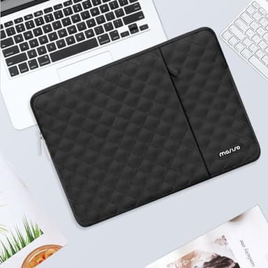 MOSISO Laptop Case 13.3 inch, 13-13.3 inch Laptop Sleeve Compatible with MacBook Air/Pro 13 / Pro 14, HP Dell Acer ASUS Lenovo,Square Quilted Vertical Computer Bag with Pocket&Small Case, Black - Image 7