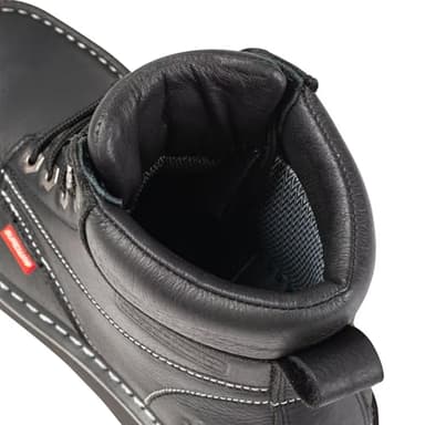 SUREWAY 6” Waterproof Mens Heavy Duty Soft Toe Work Boots for Men,Goodyear Welt,Comfortable & Durable,Oil/Slip Resistant,Full Grain Leather,EH Safety,Wedge Moc Toe Industrial Construction BLACK - Image 6