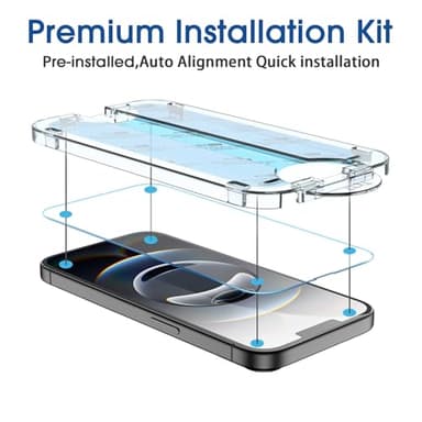 amFilm Auto-Alignment OneTouch for iPhone 16e [6.1''] Screen Protector + Camera Lens Protector, Tempered Glass, 30 Seconds Installation, Bubble Free, Case Friendly, Anti-Scratch [2+2 Pack] - Image 3