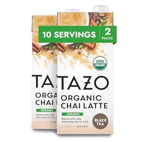 TAZO Organic Chai Latte Concentrate, Hot or Iced Black Tea, Easy-to-Serve, Everyday Lattes and Mocktails, 32 oz Carton (Pack of 2) - Image 1