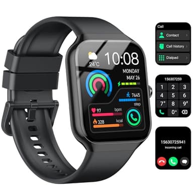 Smart Watch for Men Women, 1.96"HD Smartwatch (Answer/Make Call) with Heart Rate/Sleep Monitor/Spo2/Pedometer, 2025 New Fitness Watch 113+ Sport Modes, IP68 Waterproof Activity Tracker for Android iOS - Image 1