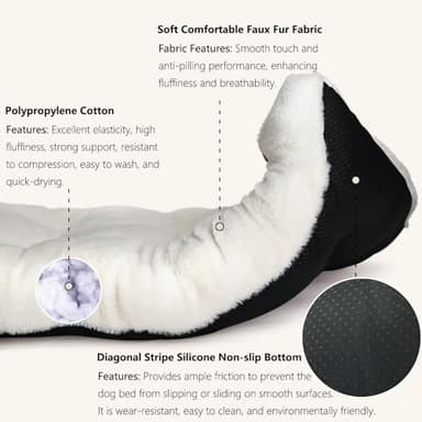 nononfish Dog Crate Bed 36 x 24 for Large Dogs Washable with Anti-Slip Bottom,Extra Soft 36 inch Crate Pad fit Kennel or Cage Pet Sleeping Mat,Fits up to 50 lbs,35" x 23" x 3" Cream White - Image 5