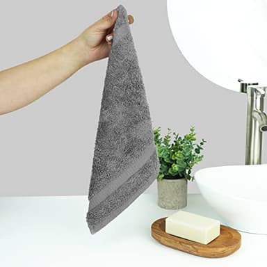Chakir Turkish Linens | Hotel & Spa Quality 100% Cotton Premium Turkish Towels | Soft & Absorbent (4-Piece Washcloths, Gray) - Image 2