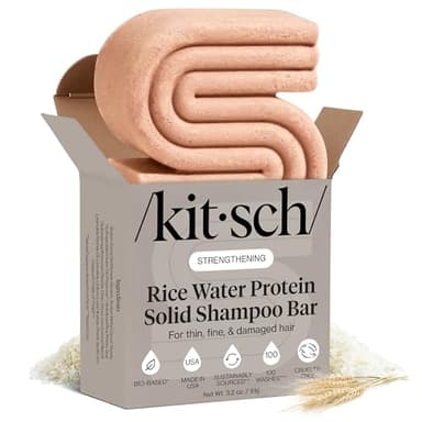 Kitsch Rice Water Shampoo Bar for Hair Growth – Strengthening Hair Shampoo for Men and Women – Reduce Breakage, Boosts Shine – Paraben, Silicone & Sulfate-Free, Vegan Hair Care - 3.2 oz - Image 1