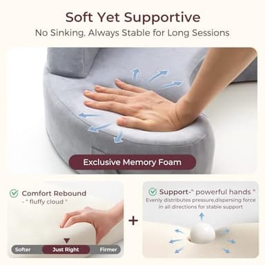 Momcozy Innovative Safety Fence Nursing Pillow - Firm & Springy Memory Foam - Stable, Ergonomic Support & Comfort - Wider Breastfeeding Cushion, Adjustable, Removable Cover, Baby Safety Certified - Image 4