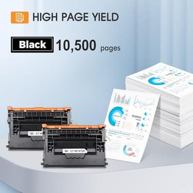 147A Black Toner Cartridge (with Chip) Compatible for HP 147A Toner Cartridge 147X W1470A W1470X for Enterprise M610n M611dn M611x M612dn M612x MFP M634h M635fht M635h M636fh Printer Ink 2-Pack - Image 3