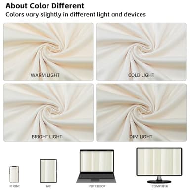 10x10ft Wrinkle Free Ivory Backdrop Curtain for Parties Soft Fabric Drapes Wedding Ivory Curtain Backdrop for Birthday Party Decorations Background for Photography 5x10ft,2 Panels - Image 7