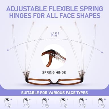 Kerecsen Reading Glasses 5 Pairs Fashion Ladies Readers Spring Hinge with Pattern Print Eyeglasses for Women (5 Pack Brown, 3.00) - Image 4