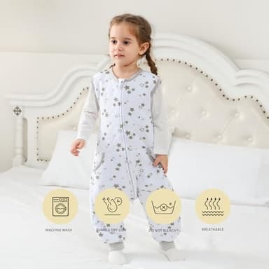 HOMEAL Sleep Sack with Feet, 1.0 TOG Toddler Sleep Sacks 2t-3t Sleep Sack Toddler, Toddler Sleeping Sack with Legs, Sleeveless Sleep Sack Baby, Toddler Sleep Sacks Baby for Early Walkers - Image 5