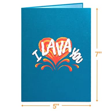 Paper Love 3D Fathers Day Card Pop Up, I Lava You Dad, Gift for Dad, Husband, Son, Anyone - 5" x 7" Cover - Includes Envelope and Note Tag - Image 2