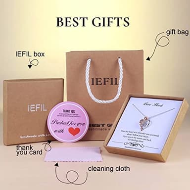 Iefil Unique Rose Heart Initial Necklace, 925 Sterling Silver Rose Love Heart Initial W Necklace Jewelry, Gifts for Her, Anniversary Birthday Gifts for Women - Image 5