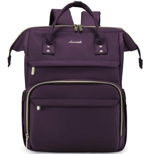 LOVEVOOK College Laptop Backpack, 15.6 Inch Travel Backpack for College, Waterproof Work Backpack Woman for Teacher Nurse Anti-theft Travel Back Pack, Gifts for Women,Dark Purple - Image 1
