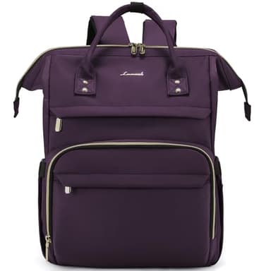 LOVEVOOK College Laptop Backpack, 15.6 Inch Travel Backpack for College, Waterproof Work Backpack Woman for Teacher Nurse Anti-theft Travel Back Pack, Gifts for Women,Dark Purple - Image 1