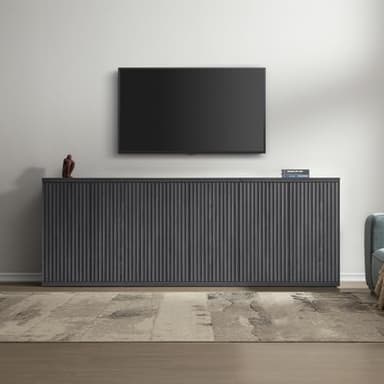 SICOTAS Buffet Cabinet with Storage Accent Sideboard Modern Credenza with Doors & Shelves Fluted Media Console Mid Century Coffee Bar Table for Living Room Kitchen Dining Room Hallway(3PCS) - Image 2