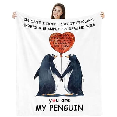 FTEFueie Gifts for Her Him, Wedding Anniversary Blanket, Mothers Day for Wife, Romantic I Love You Gift, Birthday Gift for Boyfriend Girlfriend, Wedding Gifts for Couple Wife Husband 60'' x 50'' - Image 1