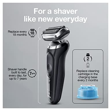 Braun Series 7 7085cc Flex Rechargeable Wet & Dry Men's Electric Shaver with Clean & Charge Station, Stubble & Beard Trimmer - Image 10