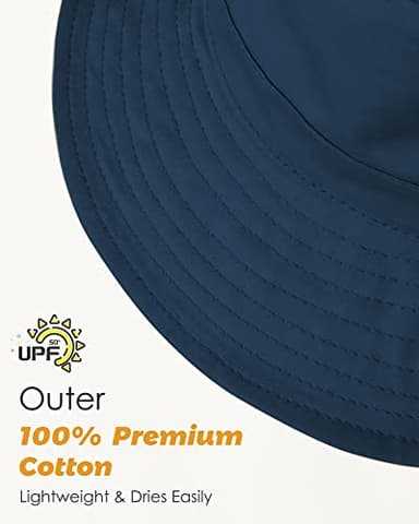 Baby Sun Hat for Boy Girl Toddler Summer Bucket Hat Kids Sun Protection Beach Hat Cotton Baby Hats Blue - Image 2