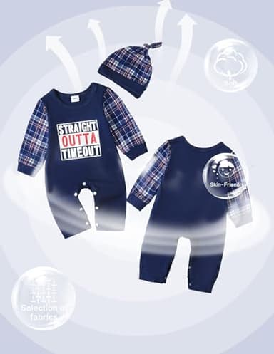 NZRVAWS Newborn Baby Boy Clothes Infant Boy Outfits Letter Print Romper Jumpsuit Bodysuit Letter Print Romper - Image 4